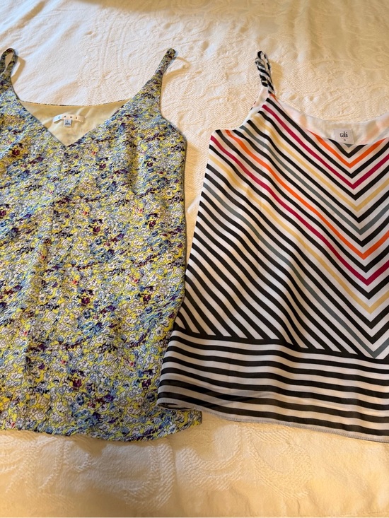 CAbi Tops - Floral Print Spaghetti Strap Cami - Yellow Floral